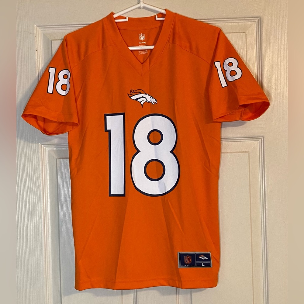 🏈Denver Broncos Peyton Manning #18 NFL Team Apparel Youth Jersey Size L.🏈
